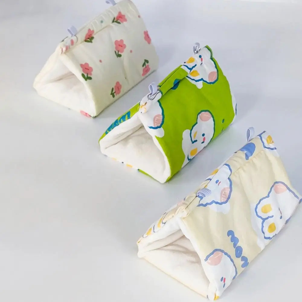Easy to Use Soft Parrot Warm Hammock Cartoon Cute Pet Sleeping Bed Thickened Triangular Cotton Nest Pet Supplies