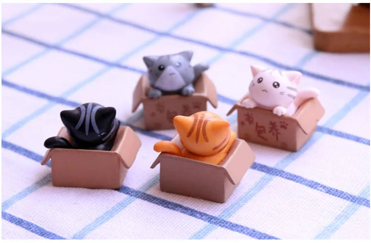 Kawaii Mini Cat Ornament Garden kitten statue Gift For Kids Children Baby Room Decoration Toy Miniature Figurines Home Decor