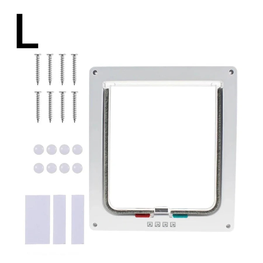 【Pet Essential】2-Way Entry Pet Door | Durable Acrylic & Mesh Panel | For Doors/Windows/Kennels | Easy Installation