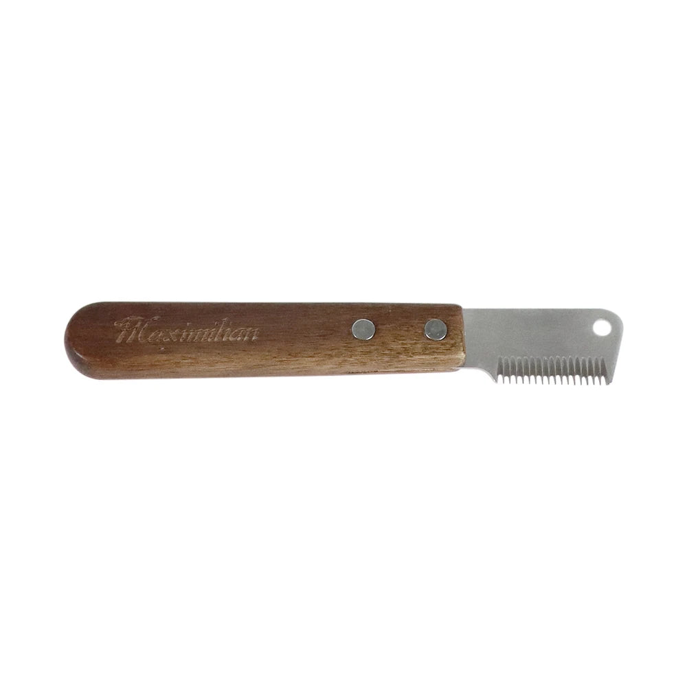 Professional Grooming Dog Comb Stainless Steel Wooden Handle Stripping Knife Pet Hair Remover Pluck Excess Undercoat accessories