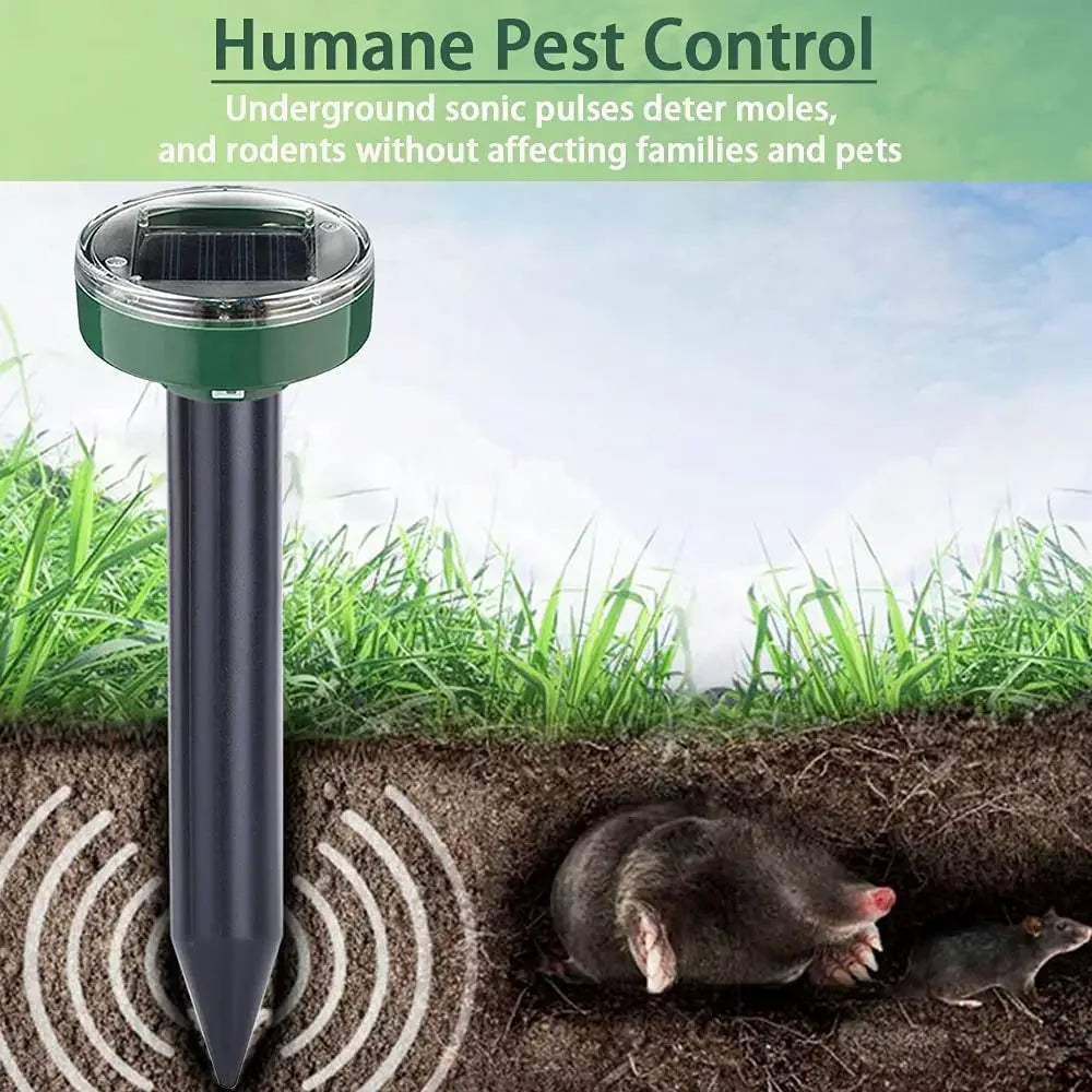 2/4 Pcs Solar-powered Waterproof Mole Rat Repellent Sonic Mole Repellent Snakes Ultrasonic Expeller Spike Garden Pest Deterrent