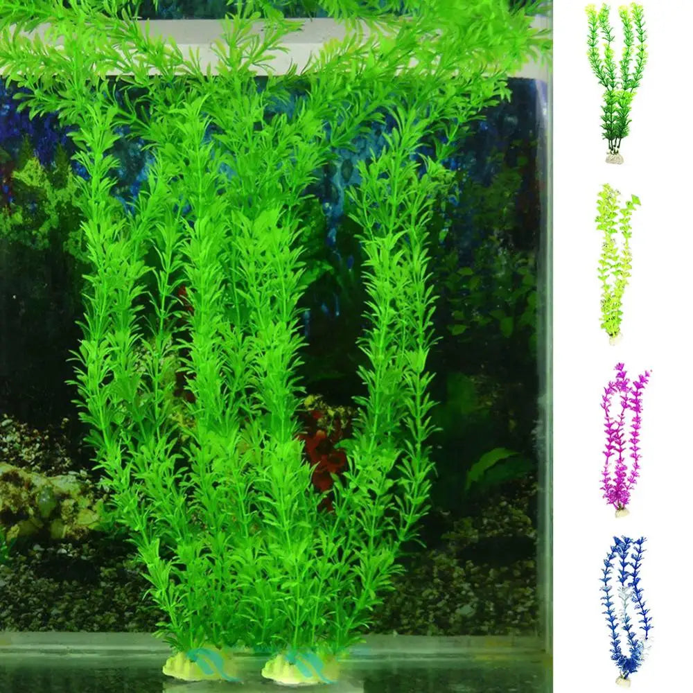 Aquarium Simulation Plant Aquatic Fish Tank Plants Plastic Artificial Water Grass Fish Tank Decoration Accessories(About 30cm)어항