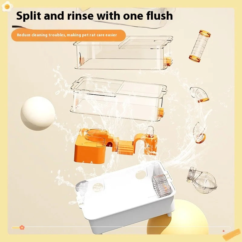 Hamster Cage Large Luxury Villa Supplies Three-layer Acrylic Panoramic Transparent Golden Bear Special Nest