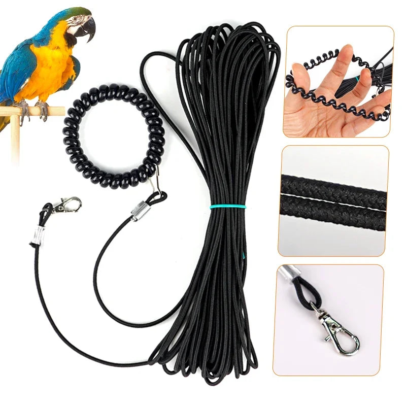 Pet Bird Outdoor Training Harness Rope Bird foot Chain Parrot Anti-flying Traction Straps Bird Feet Bracelet Alloy Foot Ring