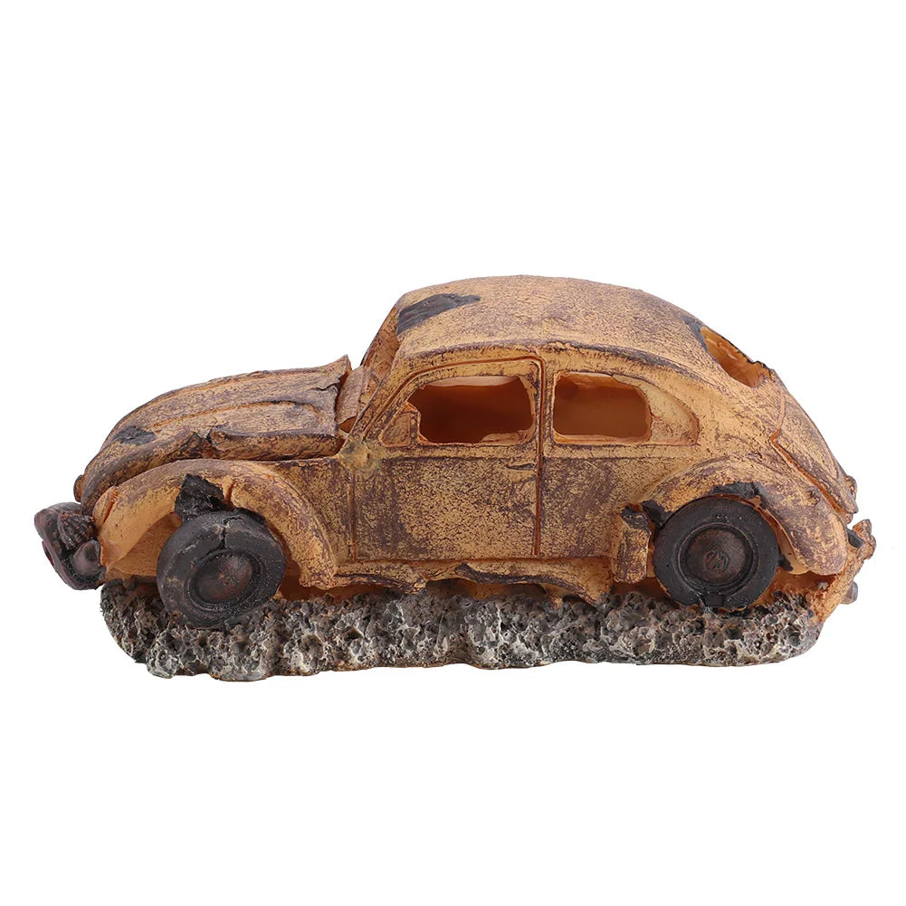 Aquarium Resin Decoration Imitation Car Air Bubble Stone Oxygen Pump Ornament Fish Tank Decor