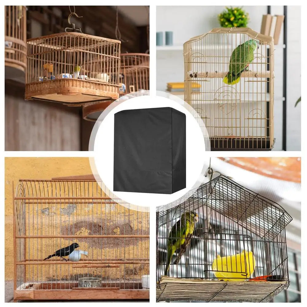 Bird Cage Cover Waterproof Dustproof Oxford Cloth Cage Cover Protective Bird Cage Supplies Two Handle Top Design Adjustable