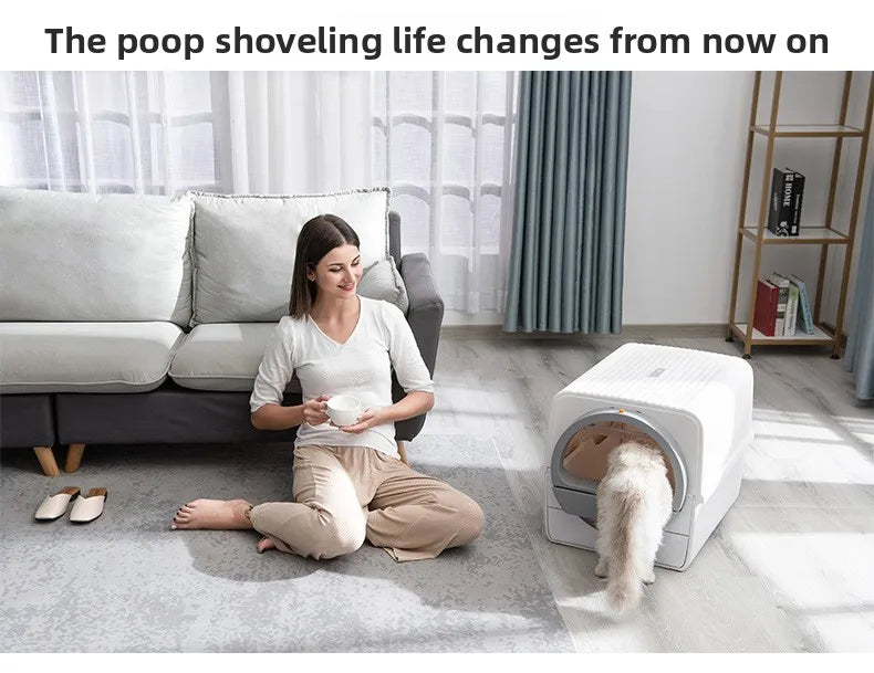 Easy To Clean Cat Litter Box Hand-pulled Shit Shoveling Fully Enclosed Cat Toilet Semi-automatic Cat Litter Box  Litter Tray
