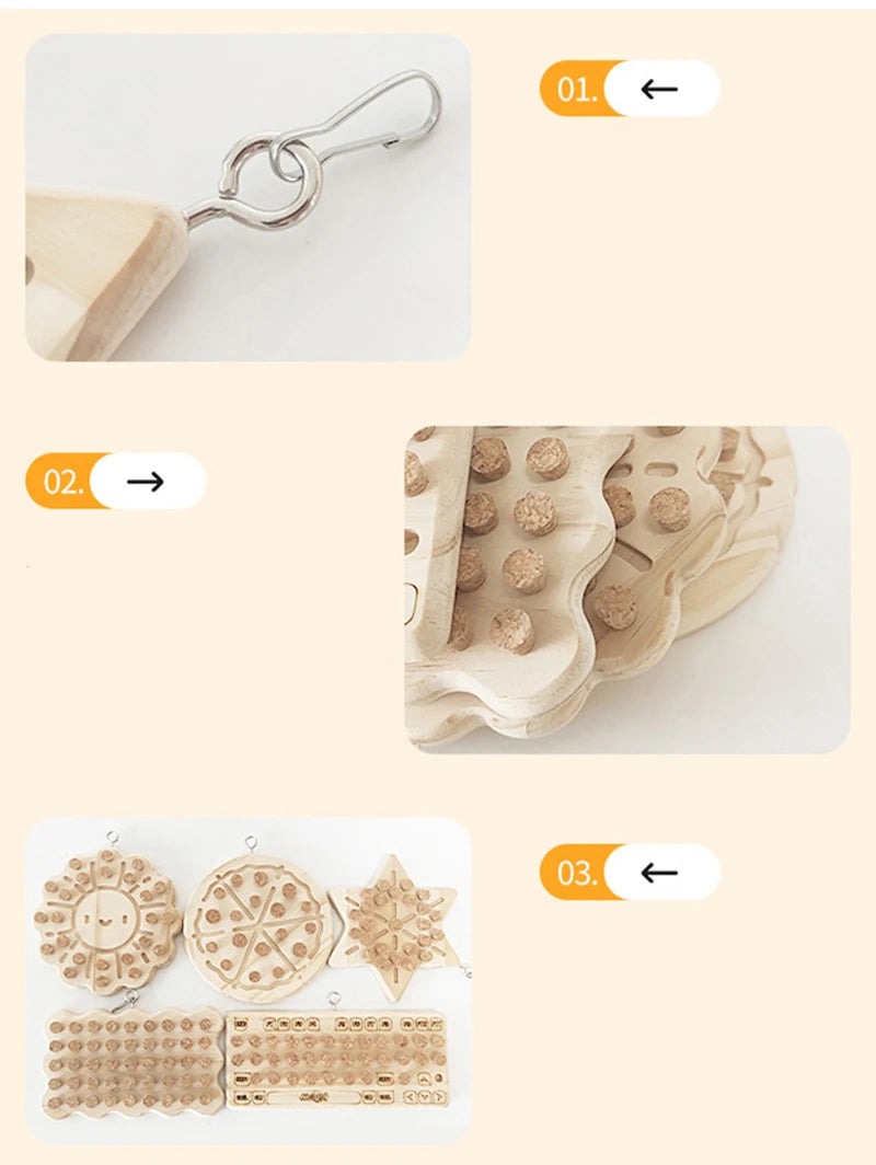 Parrot Chewing Toys Natural Wooden Parrots Block Cork Puzzle Toy Hanging Small Birds Playing Tearing Toy Bird Accessories