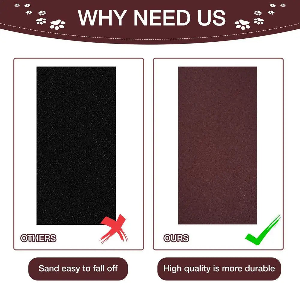 20 X 10 Inch Self Adhesive Sandpaper 3PCS Dog Scratch Pad Replacement 60 80 120grit Cat Nail File Scratcher Stickyback Sandpaper