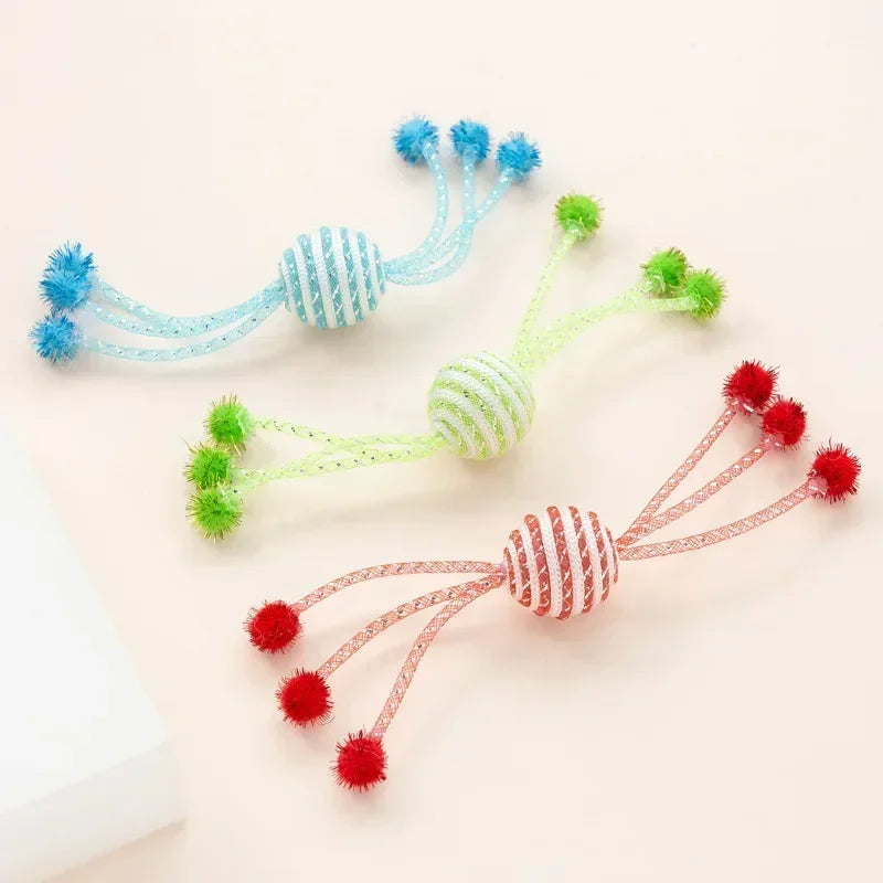 Interactive Cat Toy Ropes Ball Toys For Pet Dogs Kittens Teasing Bite-resistant Toys   gatos