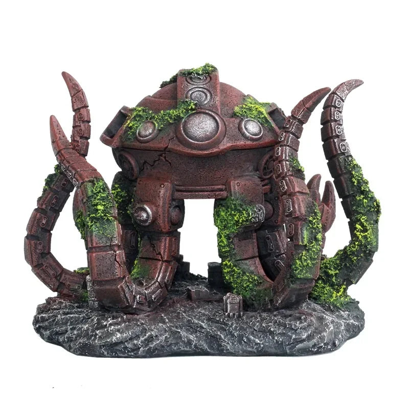 Transforming Robot Decoration Fish Tank Accessories Statue Car Dog Robot Mechanical Leopard Ornaments Aquarium Decoration Rock