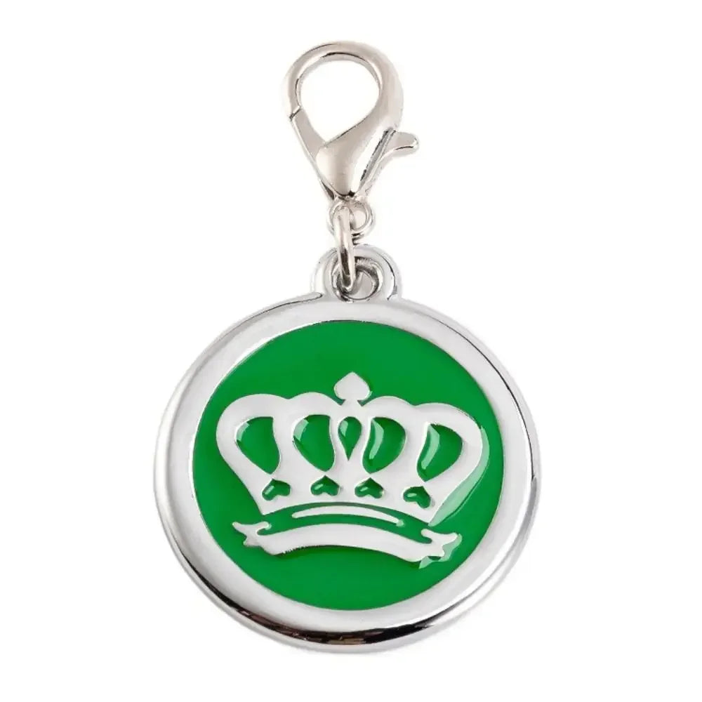 Pet ID Card Crown Pet ID Name Tag Loss Prevention Zinc Alloy Pet Nameplate Personalized Dog Hanging Tag For Cats Dogs