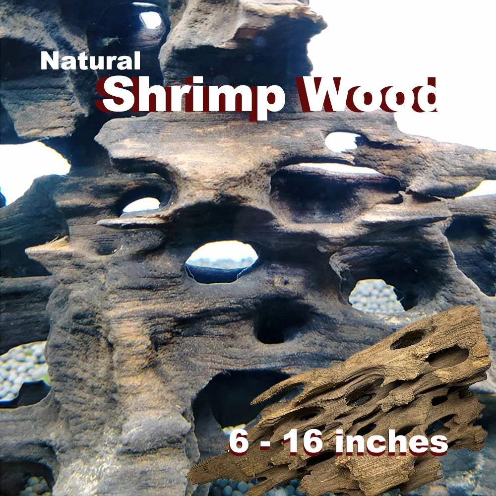 Natural Shrimp Wood 6-16 Inches Fish Tank Landscaping Decoration Non-toxic Aquarium Driftwood Ornament Reptile Terrarium Decor