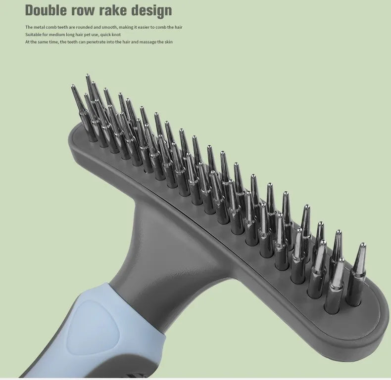 Dog Comb Double Teeth Dog Brush Stainless Steel Combs for Dogs Hair Knot Open Pet Grooming Brush Cat Comb Dog Combs Pet Supplies
