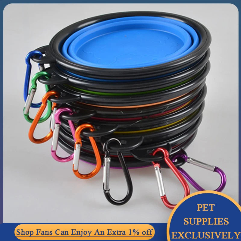 350ml/1000ml Folding Cat Dog Water Bowl Silicone Collapsible Dishes Pet Bowl Outdoor Puppy Food Container Feeder Dropshopping