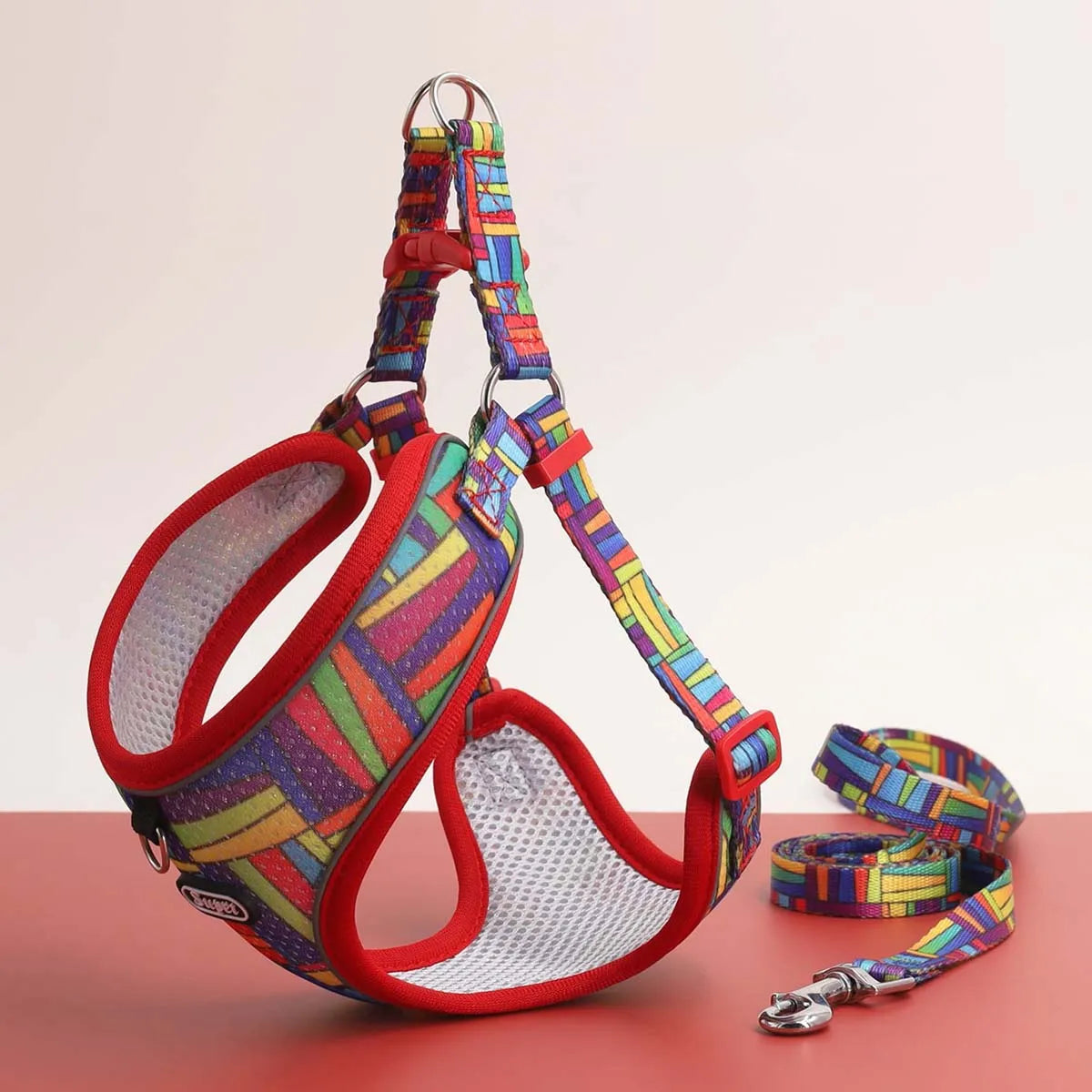 One Dog Harness and Leash Set - Comfort Adjustable - Escape Prevention Pet Leash Vest - For Small to Medium Dogs