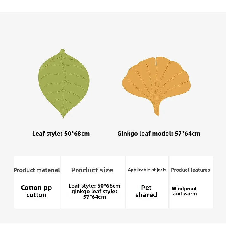 Cotton Pet Floor Mat Leaf Shaped Thickened Cat Dog Sleeping Cushion for Indoor Kennel Crate Sofa Four Season Use