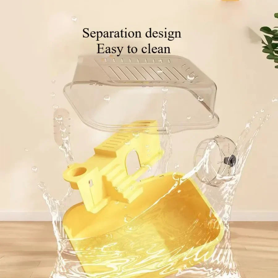 Hamster Cage Small Hamster Habitat Mouse Home Small Animal Cage With Tube Exercise Wheel Hut Rat Habitat For Gerbils Mice
