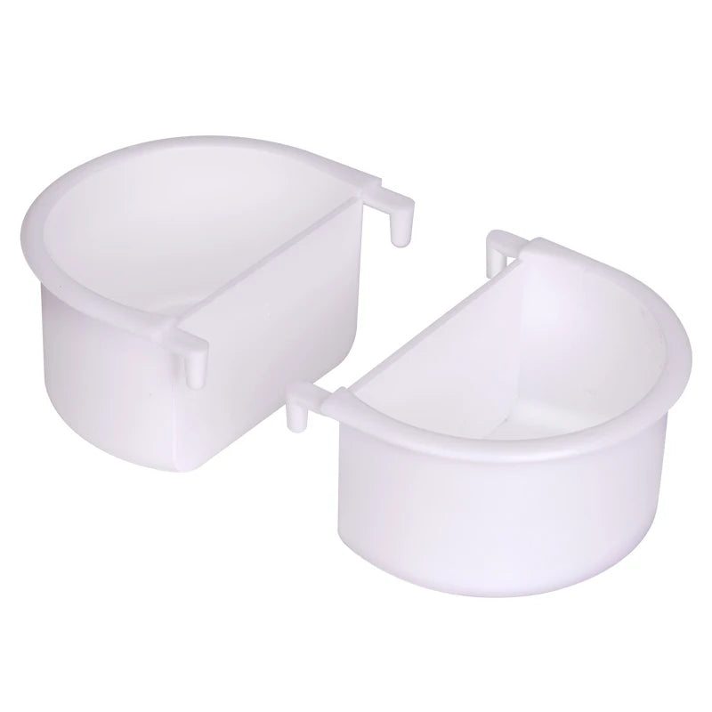 New 2pcs Bird Food Feeding Dish Easy to Install Bird Cage Feeder Bowl for Small Animals Budgie Parrot Parakeets Lovebirds