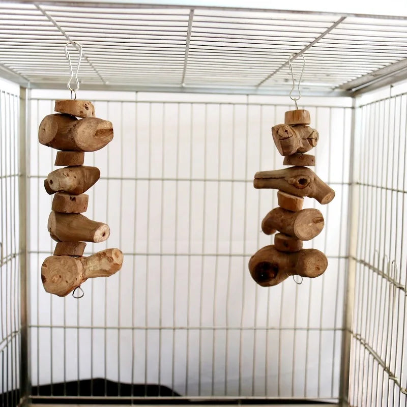 Parrot nibble toys Wooden Natural Medium to Large Parrot Supplies Bird Cage Accessories Creative Large Parrot Bird Toys