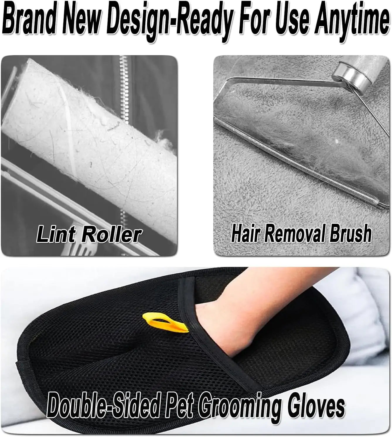Reusable Electrostatic Pet Hair Removal Mitts Cat Dog Hair Remover Brush Sticking Device Home Hair Scraper Cat Grooming Gloves