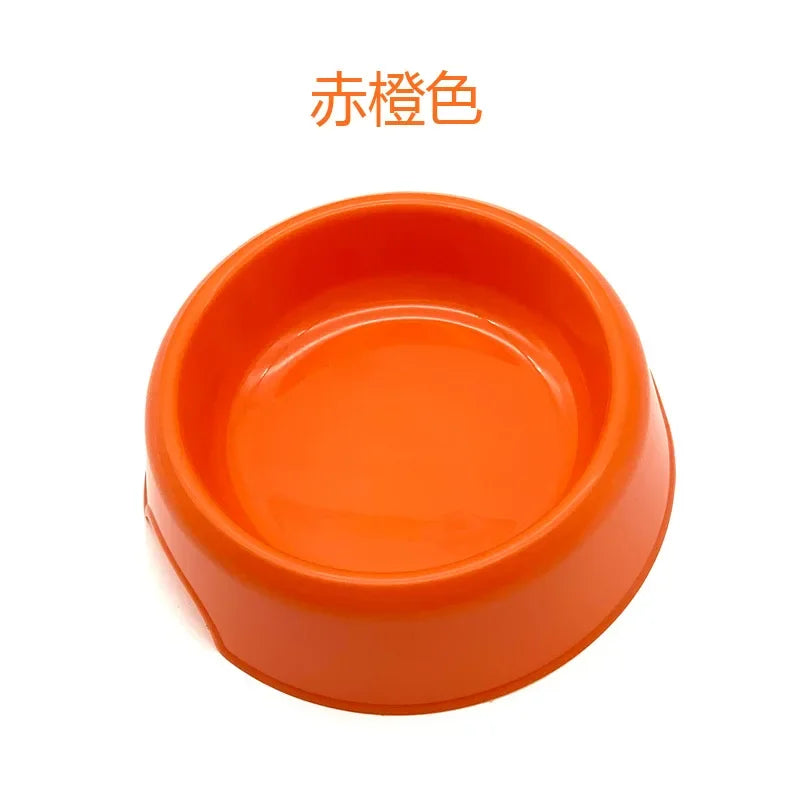 Solid Color Pet Bowl Plastic Dog Bowl Cat Round Single Bowl Thickened Eco-Friendly Dog 사발 Pet Supplies Dog Accessories