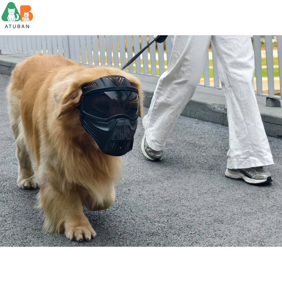 ATUBAN Dog Goggles for Medium-Large Breeds, Full Face Protection, Anti-UV Anti-Fog Pet Sunglasses for Outdoor Training, Walking