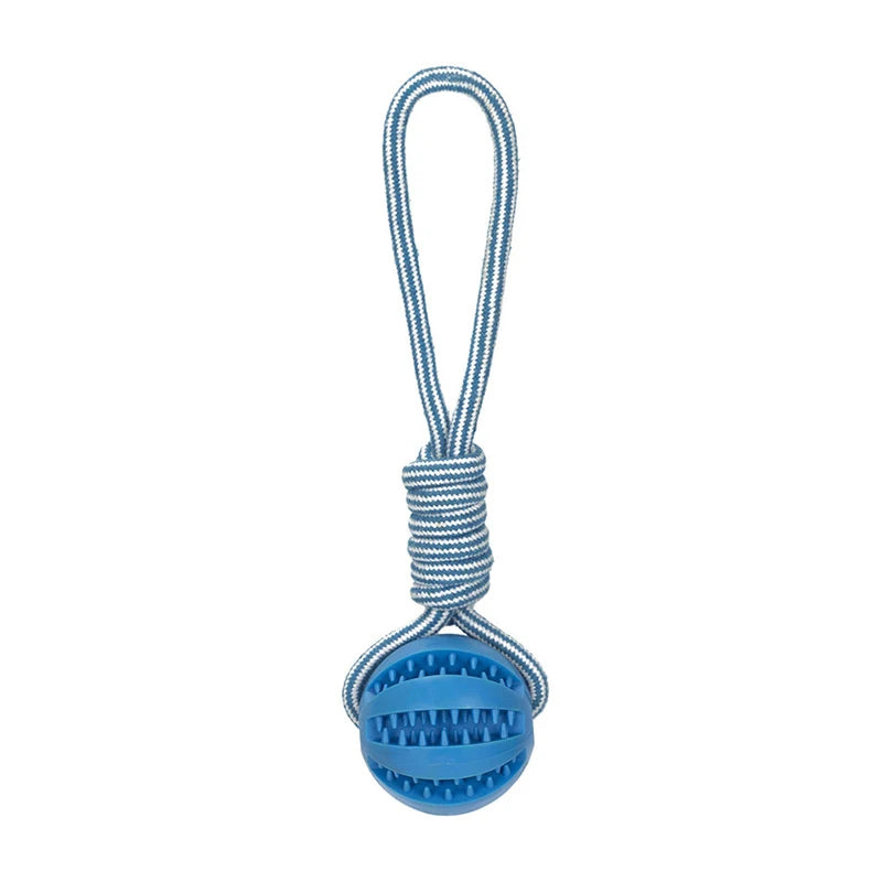 Interactive Dog Rubber Leaking Balls with Rope for Small Large Dogs Cats Chewing Bite Resistant Toys Pet Treat Balls Dog Supplie