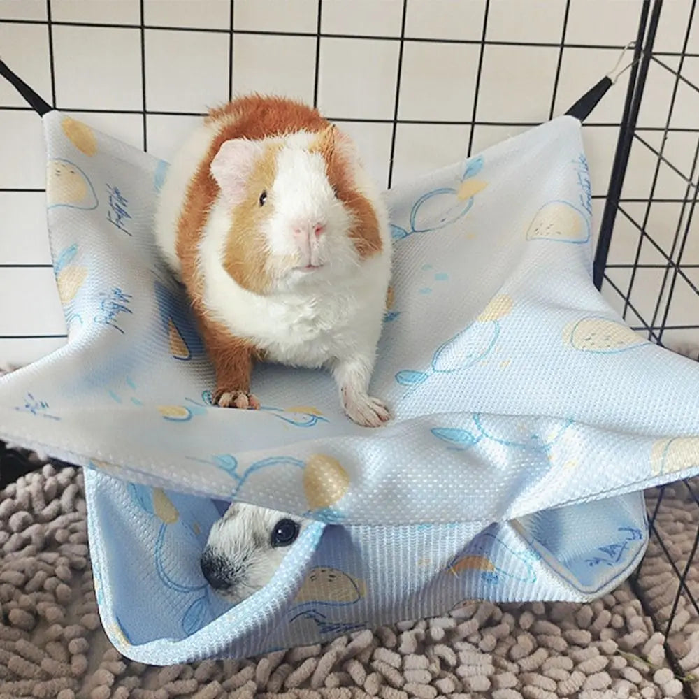Summer Cooling Pet Hammock Breathable Waterproof Hamster Hanging Beds Easy To Clean Comfortable Squirrel Sleeping Bag