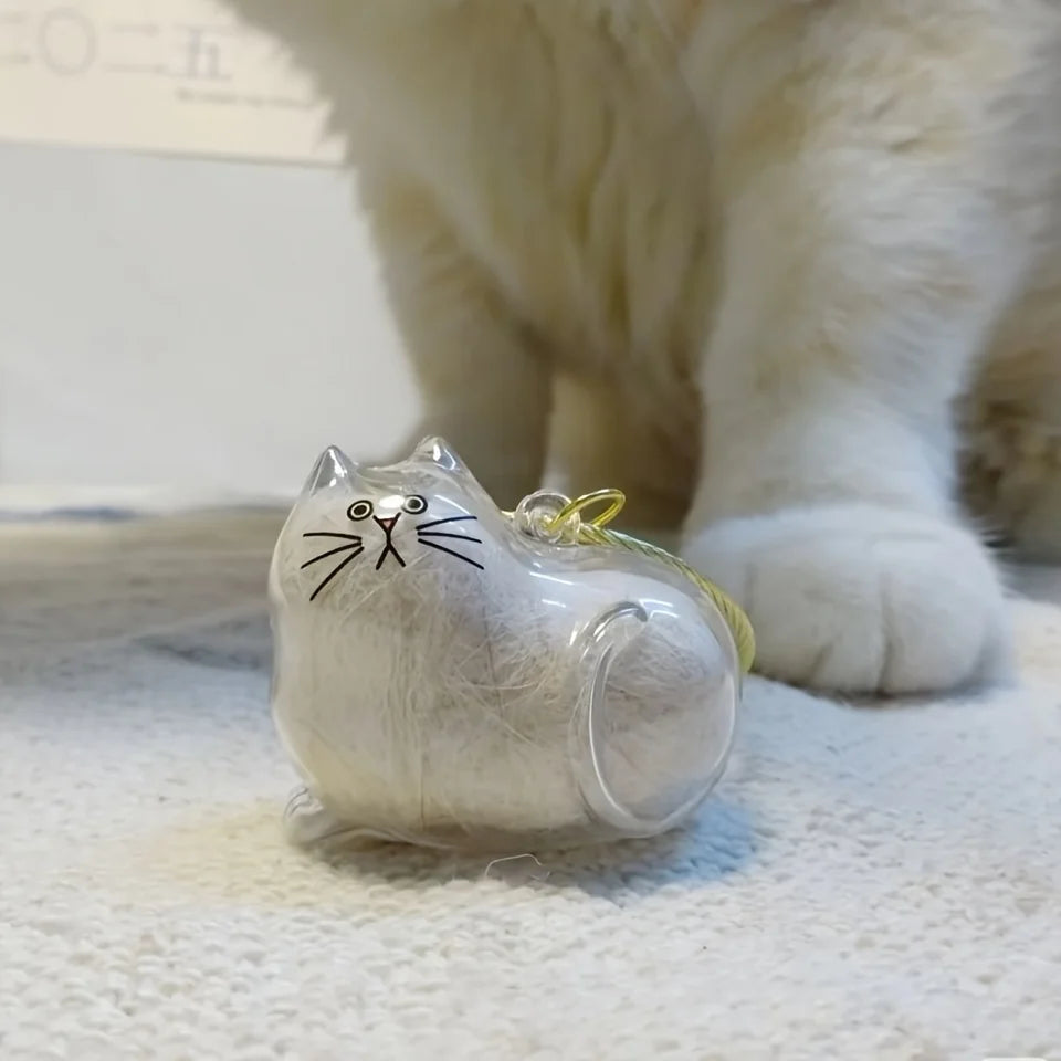 1/3pcs Transparent Cat Memorial Capsules Pet Hair Keepsake Box with Hanging Loop for Cat Lovers Gift Pendant Keychain Pet Access