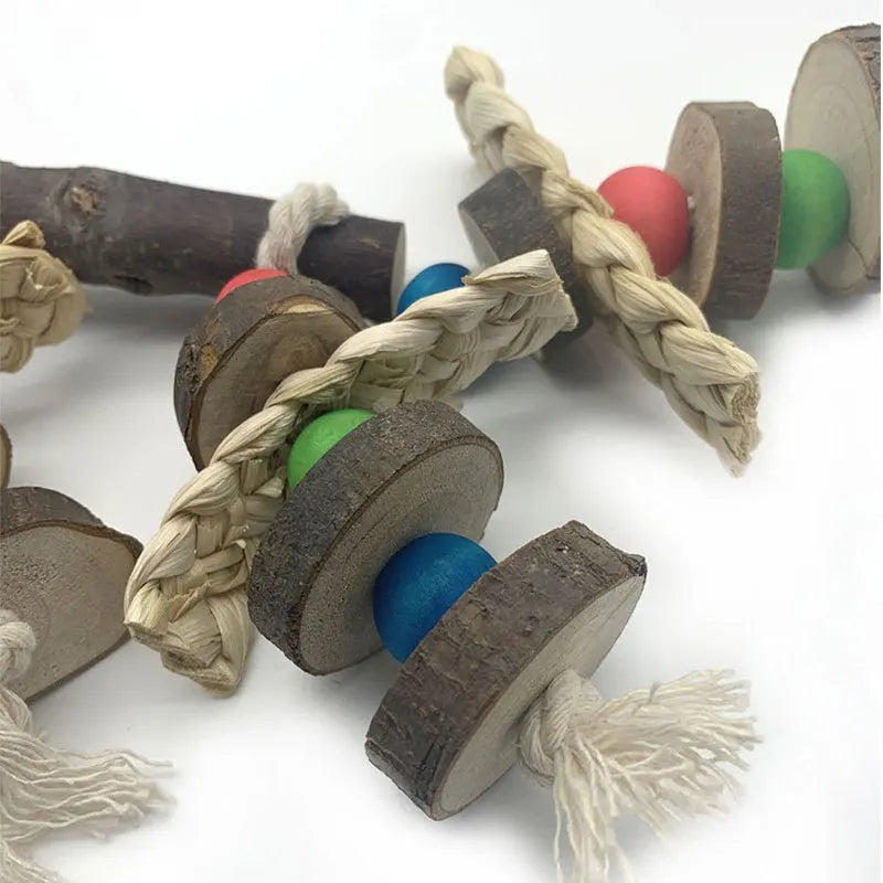 Parrot nibble toys Wooden Natural Medium to Large Parrot Supplies Bird Cage Accessories Creative Large Parrot Bird Toys