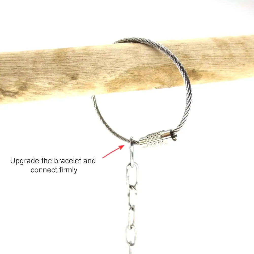 Bird Parrot Foot Chain Stainless Steel Ankle Foot Ring Stand Chain Outdoor Flying Training Bird Accessories 4 Size