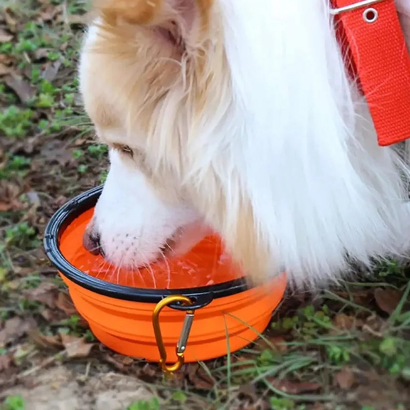 Pet Folding Silicone Bowl Large Outdoor Pet Travel Bowl Collapsible Dog Food Bowl Water Portable Puppy Food Container Feeder