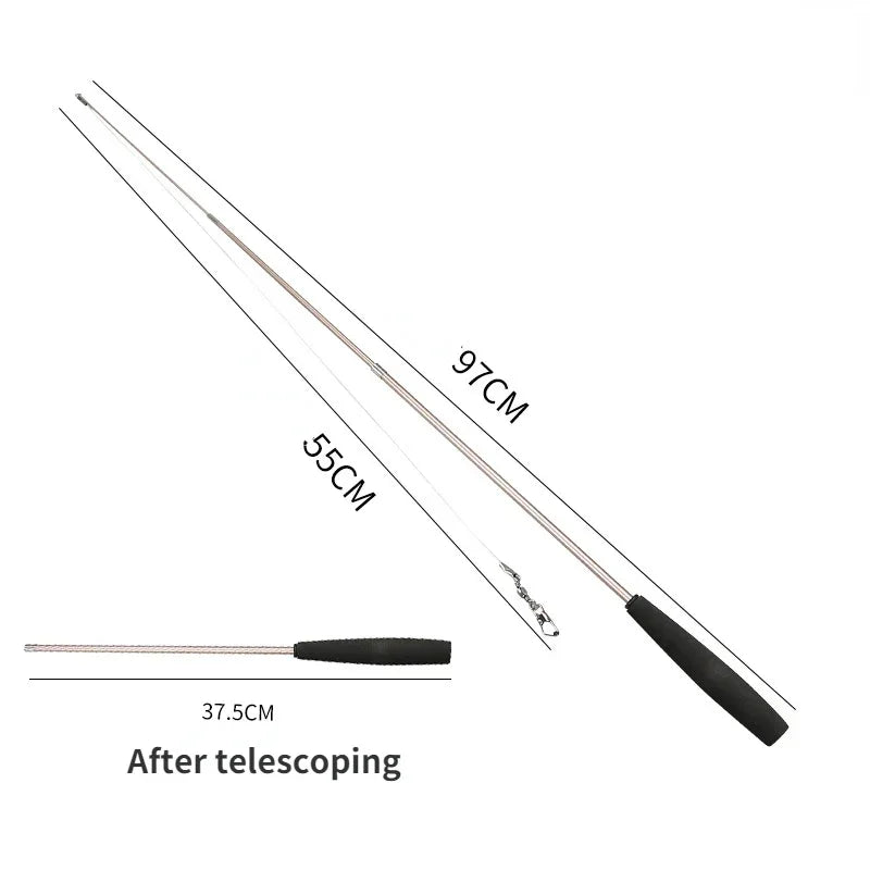 Cat Teaser Wands Three-section Telescopic Fishing Pole Wand Kitten Funny Catcher Teaser Stick Rod Interactive Stick Teaser Toys