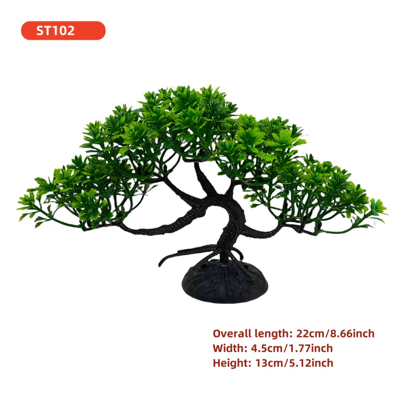 Aquarium bonsai tree, plant, fish tank decoration, artificial plant, flower decoration, beta goldfish decoration, freshwater