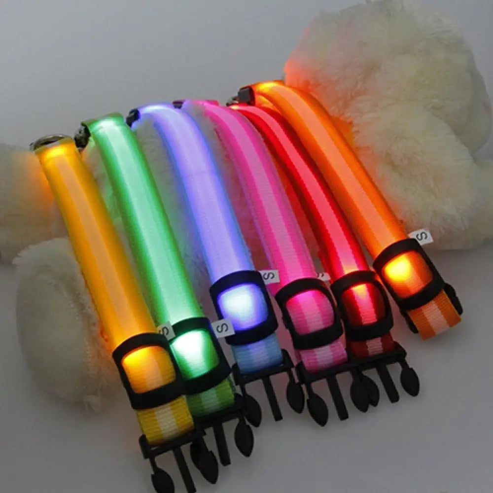 Puppy Collar Dog Cat Night Safety Flashing Luminous LED Light Adjustable Pet Collar Dog Supplies