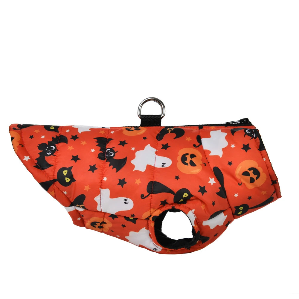 Halloween Dog Clothes Winter Warm Puppy Vest Jacket For Small Dogs Cats Outdoor Waterproof Pet Coat Chihuahua Costume Apparel