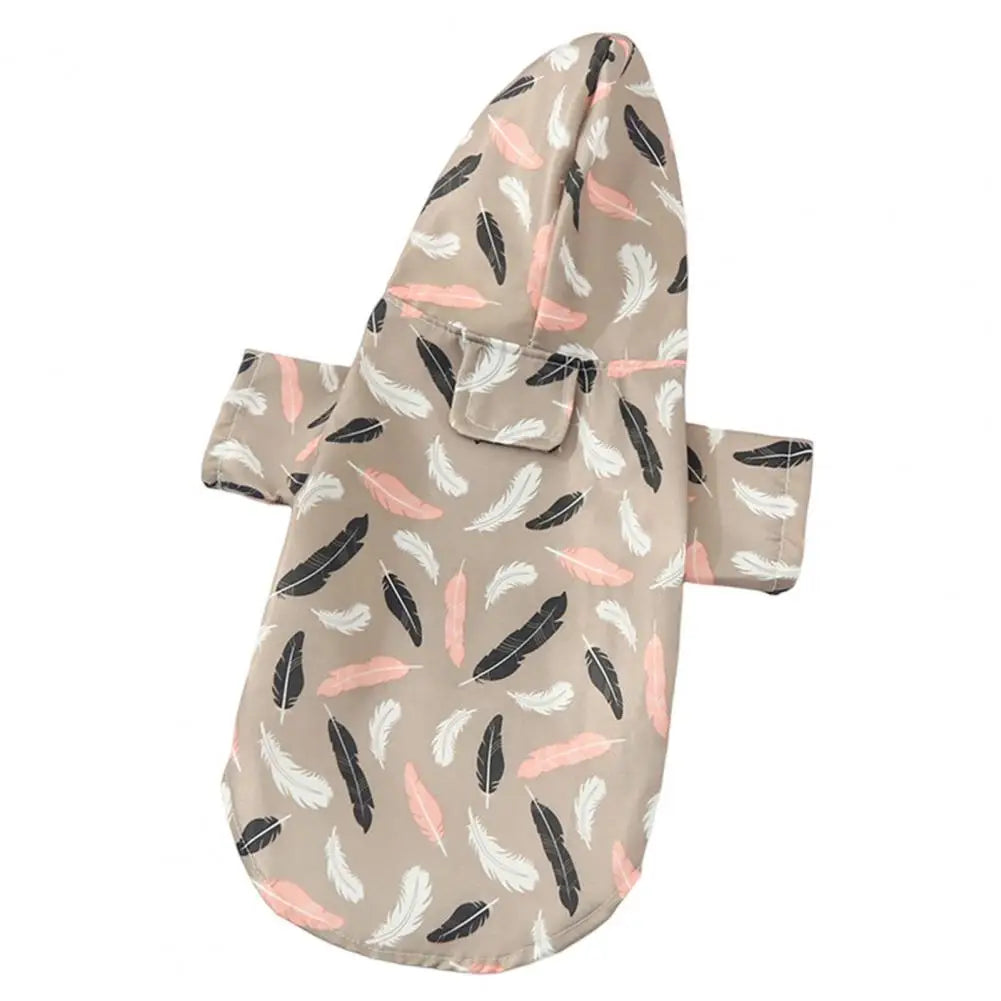 Fastenertape Pet Raincoat Multifunctional Waterproof Pet Raincoat with Hood for Dogs Reflective Print Sunscreen for Small