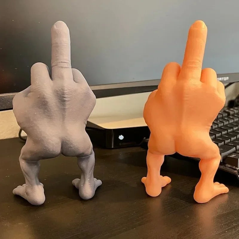 New Home Decor Middle Finger Figure with Legs Funny Desk Decoration Gift Living Room Decorations