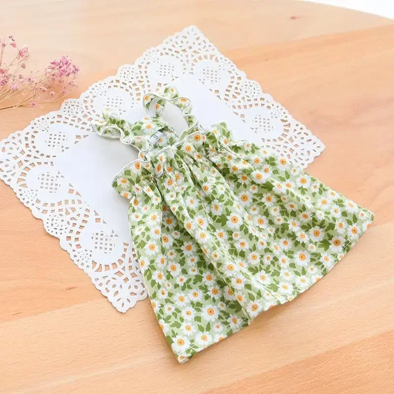 Cat Suspender Floral Skirt In Summer | Floral Dress for Teddy and Small Dog | Cute Camisole Skirt Puppy and Kitten Pet Clothing