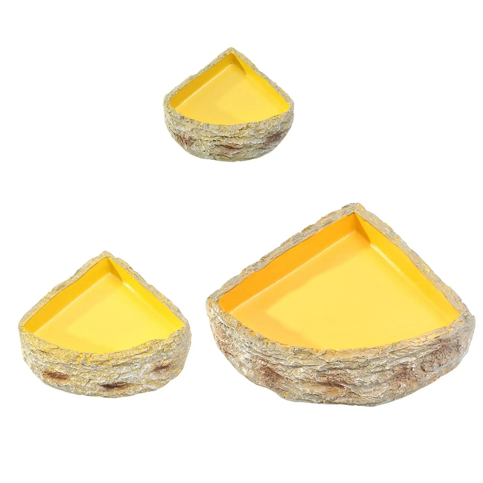 Reptile Water Bowl Rock Corner Reptile Feeder for Frog Bearded Dragon Snake