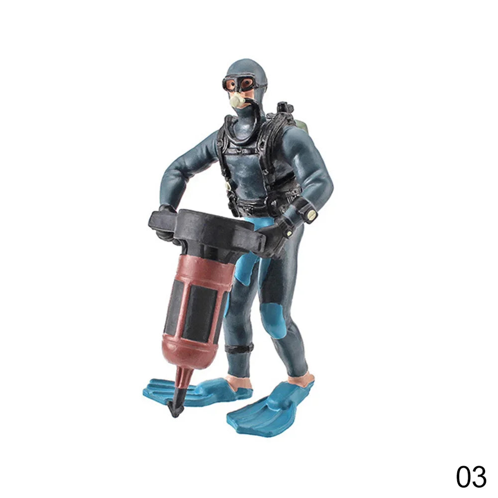 Cute Resin Frogman Aquarium Ornaments Interesting Floating Decoration Simulated Mini Diver Fish Tank Aquarium Accessories