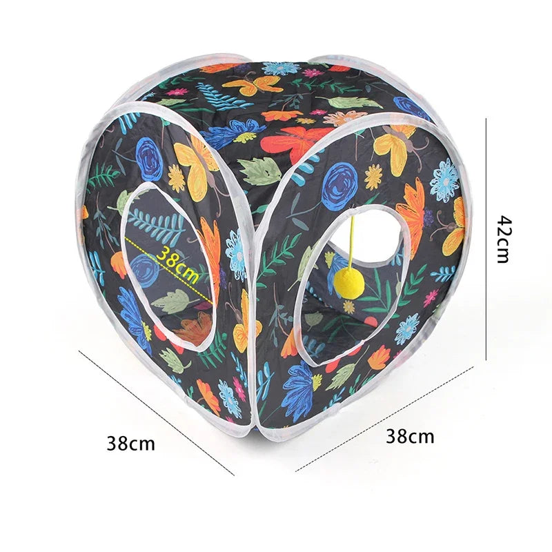 Collapsible Rainbow Cat Tunnel Pet Tube Play Toy Indoor Outdoor Kitty Puppy Toys for Puzzle Exercising Hiding Training Cat Toys