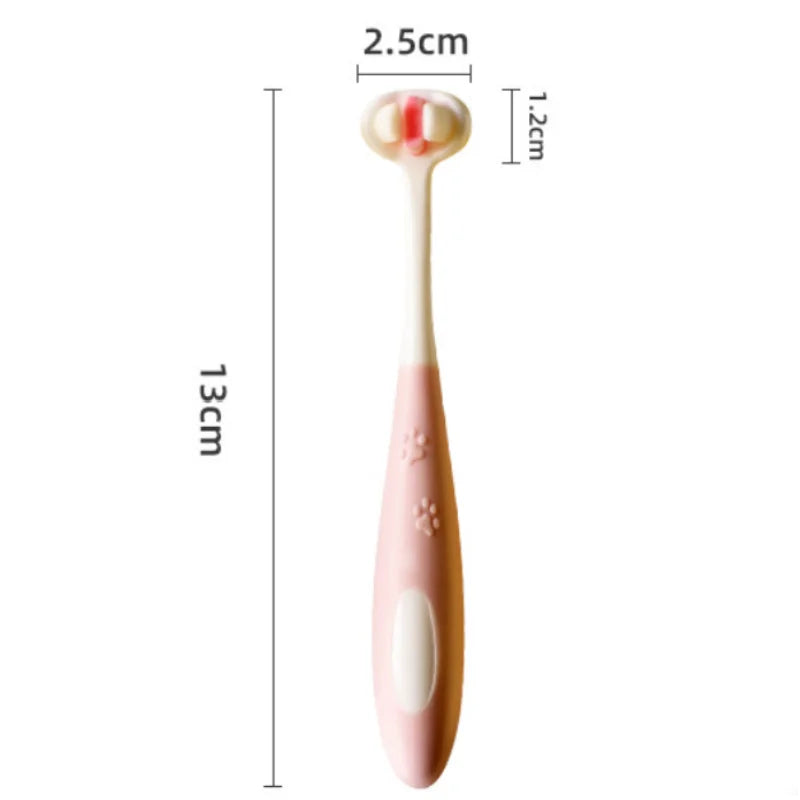 Elastic Soft 3-Sided Pet Toothbrush Dog Toothbrush Removing Bad Breath Tartar Cleaning Mouth Pet Dental Care Cat Cleaning New