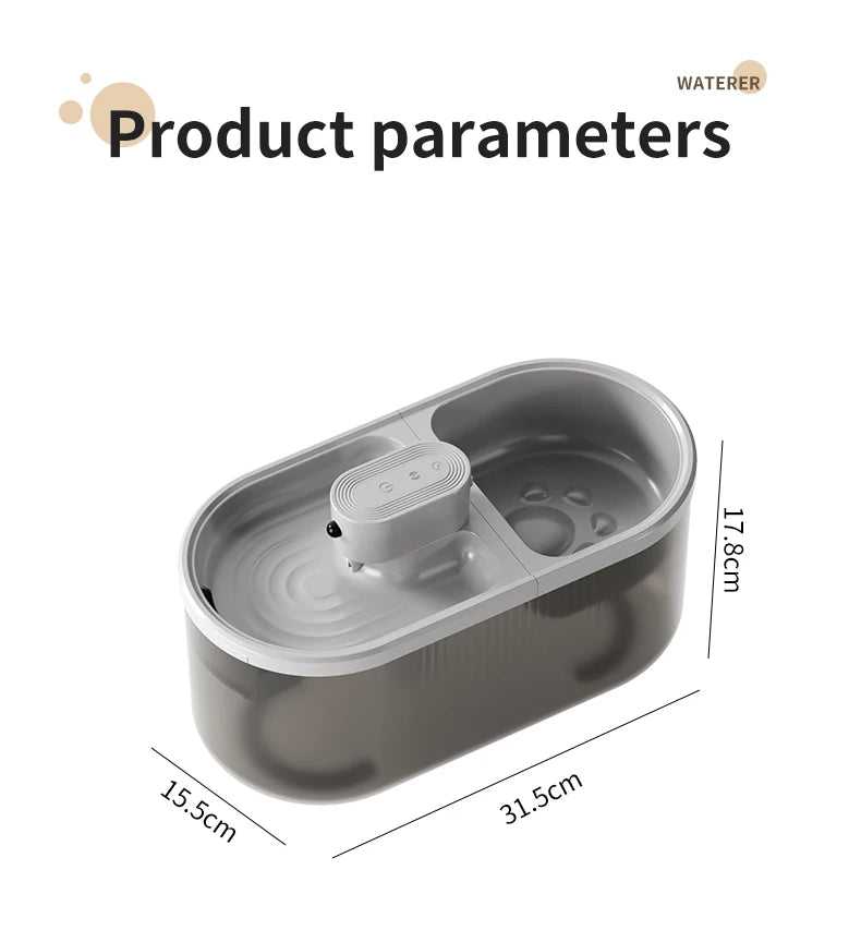 Pet Cat Automatic Induction Feeder Water Dispenser Large Capacity Water Dispenser Dry Wet Separation Food Container Pet Supplies