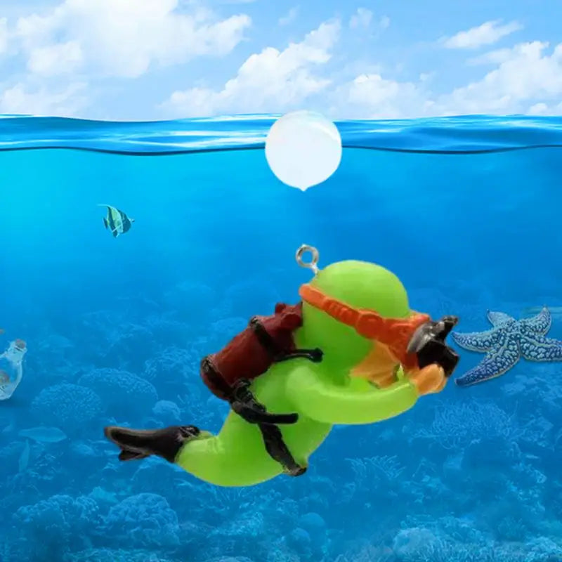 Fish Aquarium Diver Ornaments Mini Diver Simulated Floating Frogman Kawaii Miniature Figures For Fish Tank Scene Decorations