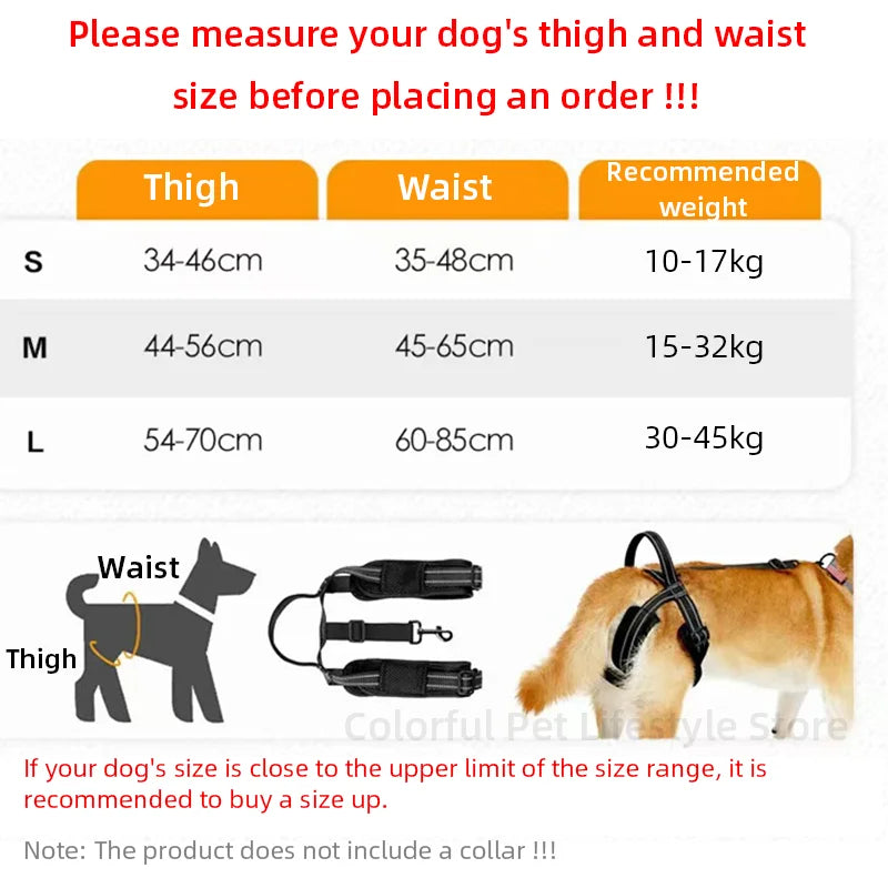 Adjustable Dog Lift Harness for Dogs Soft Pet Rear Leg Support for Old Disabled Joint Injuries Dog Back Leg Hold Dog walking aid