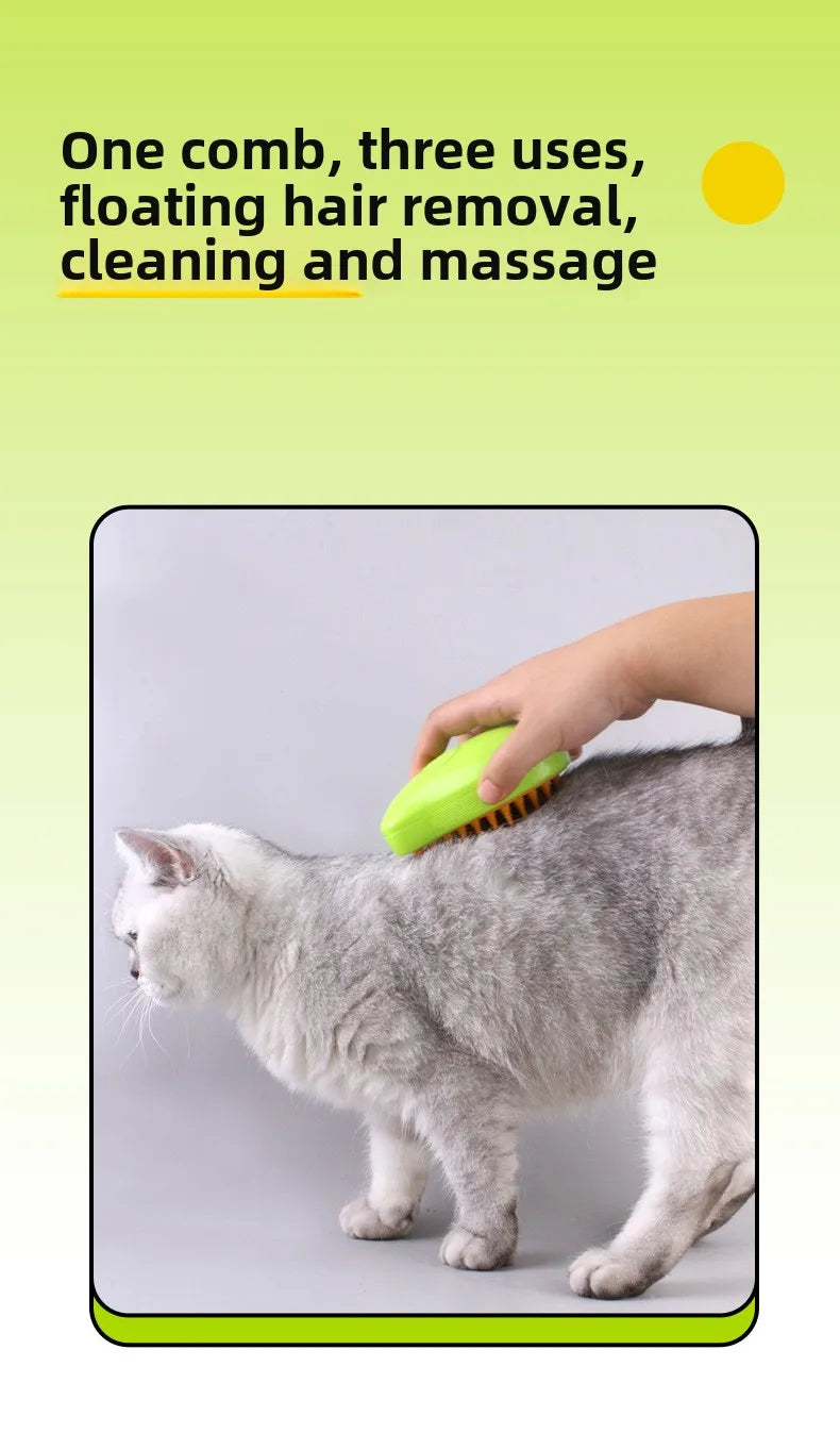 Cat Steam Brush Electric Spray Water Spray Kitten Pet Comb Soft Silicone Depilation Cats Bath Hair Brush Grooming Supplies