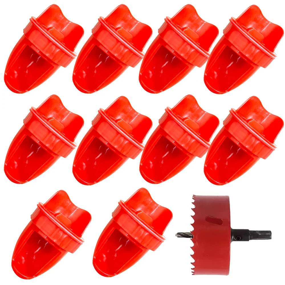Chicken Feeder Poultry Feeding Supplies DIY Rain Proof Poultry Feeder Port Gravity Feed Kit For Buckets Barrels Bins Troughs