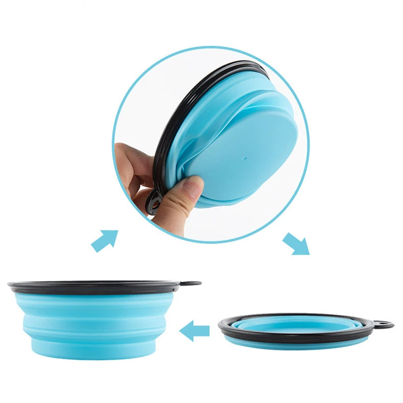 350ML/1000ML Foldable Silicone Pet Bowl Portable Puppy Food Container Collapsible Feeder for Outdoor Camping Dog Accessories